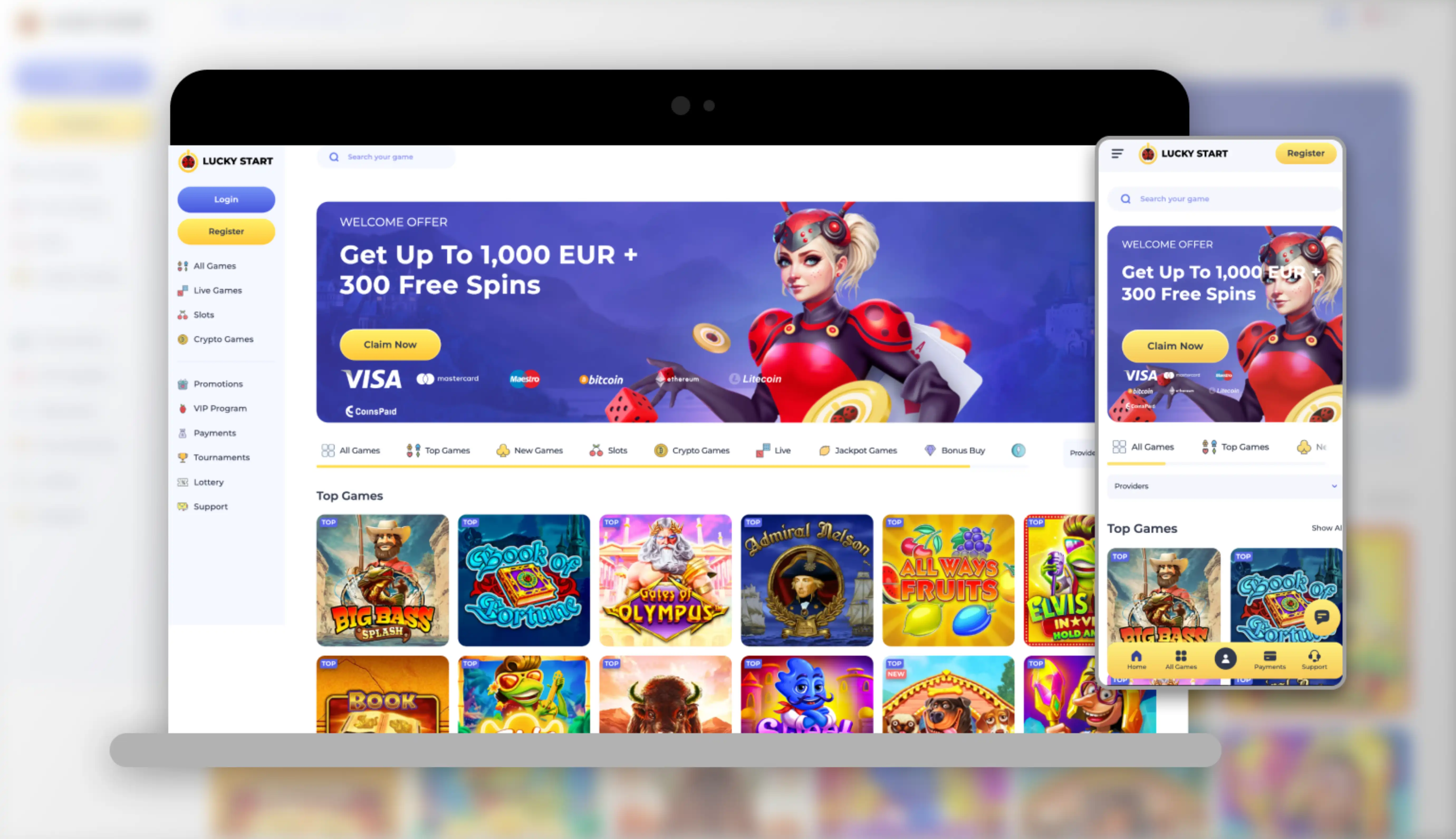 LuckyStart Casino App Screenshot